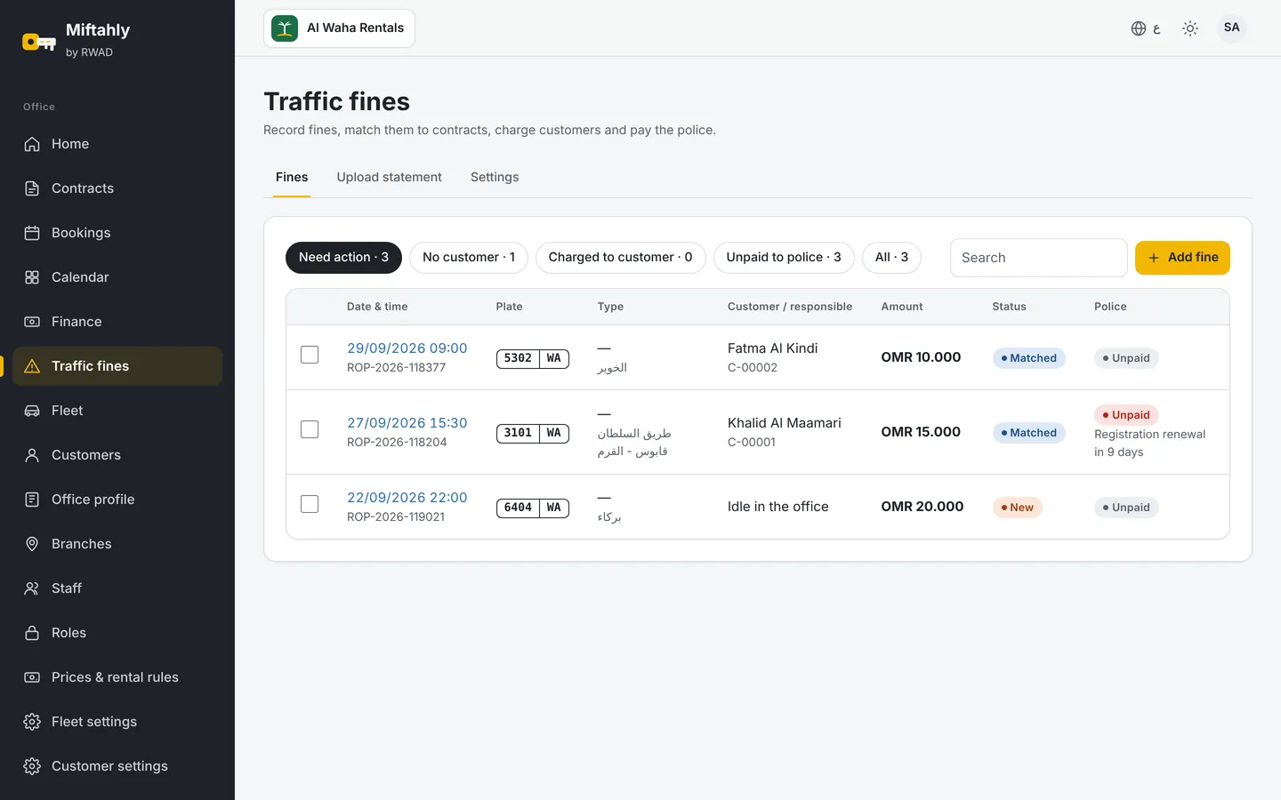 A traffic fine that arrives two months after the contract ended